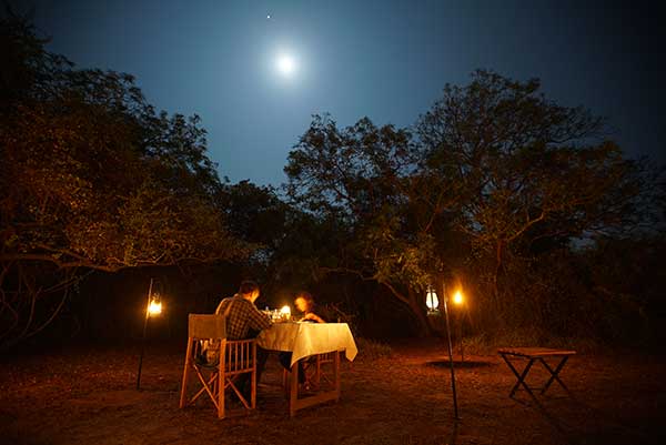 Dinner with your loved ones in your luxury safari holiday tours to Sri Lanka.